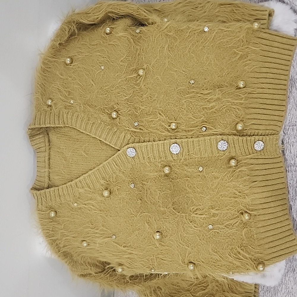Fur cardigan.